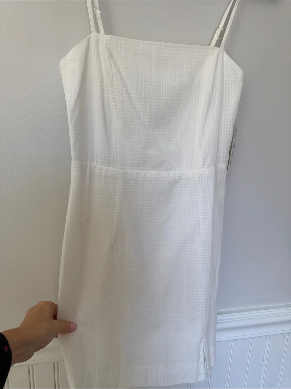 Aqua White Aqua Womens Lace Up Back Short Summer Mini Dress - Picture 6 of 7